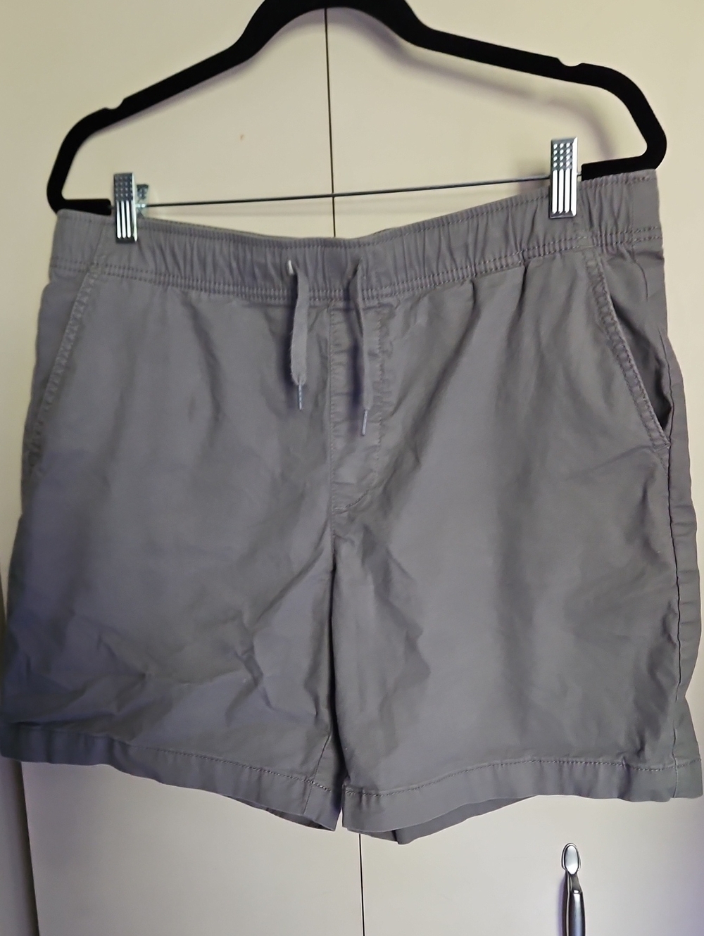 Denver Hayes Unisex Gray Elastic Drawstring Athletic Shorts Sz Large MEN